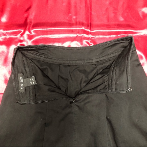 White House Black Market (WHBM) Black Cotton A Line Pleated Midi Skirt - Picture 7 of 9